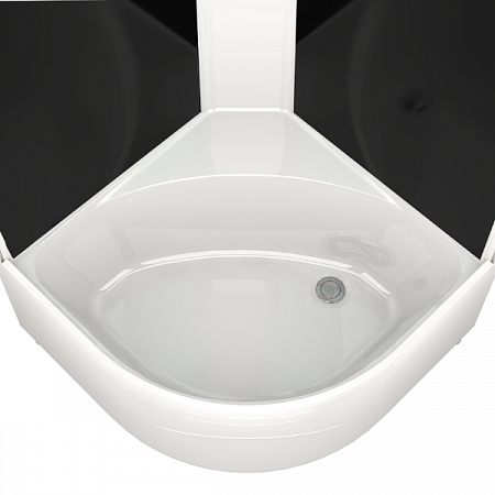 Душевая Кабина DOMANI-SPA Delight Slim 99high высокий поддон, ЧЕРНЫЕ стенки, прозрачные стекла, б/э