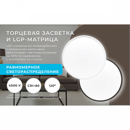 Светильник светодиод. декоративный SPIN 38W (3800lm) 4000K черный 18-137 APEYRON Electrics