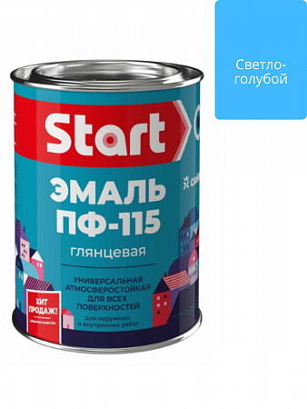 Эмаль ПФ-115 светло-голубая 0,8кг Старт  на сайте Стройсервис
