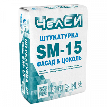 Штукатурка цементная  ЧелСИ-ФАСАД&ЦОКОЛЬ SM-15, 25кг /1п=56шт на сайте Стройсервис
