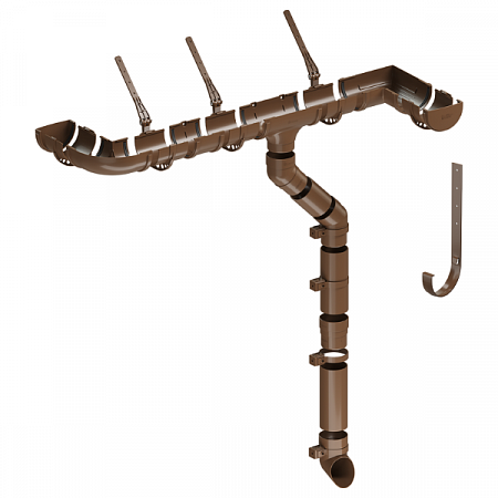 Кронштейн желоба пластик Docke STANDARD 120мм Светло-коричневый