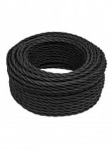 Провод ретро 3х1.5 витой Черный матовый Bironi на сайте Стройсервис
