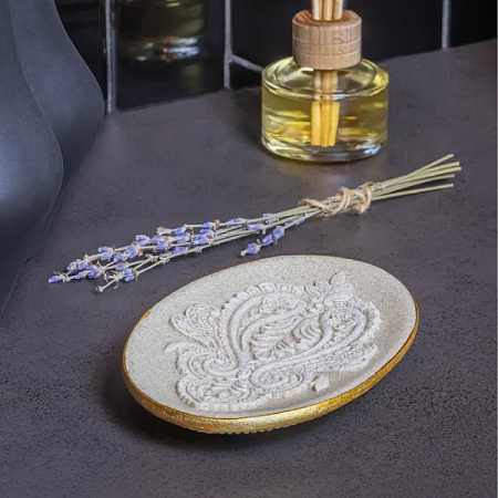 Мыльница ВаннДерБраун,полирезин,цвет беж/золото 60732 Master House на сайте Стройсервис
