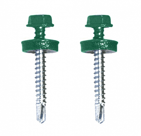 Саморезы кровельные окрашенные 5,5х25 RAL 6005 (зеленый) к метал. конструкции на сайте Стройсервис
