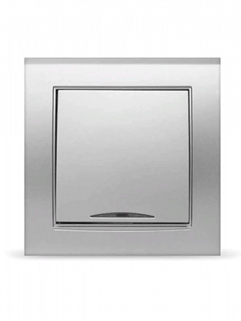 Выключатель 1-кл. СП Бриллиант 10А IP20 с подсветкой серебр. на сайте Стройсервис
