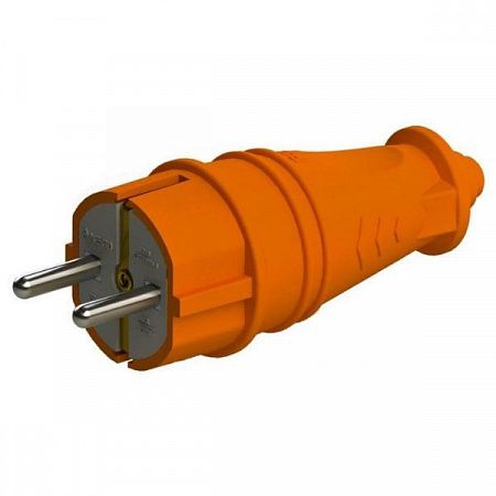 NE-AD вилка прямая каучук 2P+PE 1х16А 220-240V IP44 ОРАНЖ 4301 (Турция) на сайте Стройсервис
