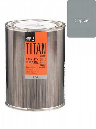 Грунт-эмаль быстросохнущая ОРЕОЛ TITAN матовая серая 0.75 л 0.9 кг на сайте Стройсервис
