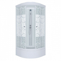 ДК "Стандарт 90*90 В3" ДН4, УЗОРЫ, полукруг, сред. поддон (7 мест+сифон E410CL) ЭКСТРА на сайте Стройсервис
