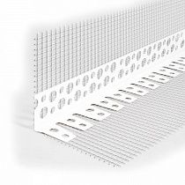 Угол арочный перфорированный с сеткой 100/100из ПВХ под штукатурку 2,5м на сайте Стройсервис
