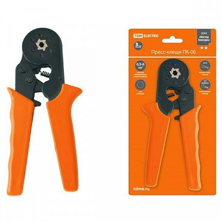 Кримпер для обжима наконечников НШВИ 0,5–6мм 6-граней/закаленная сталь ПК-06 TDM на сайте Стройсервис
