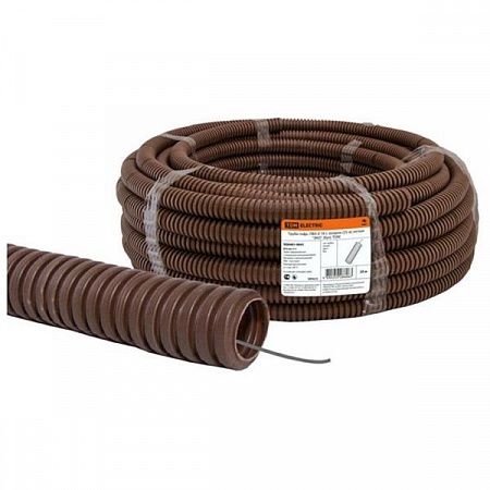 Трубка гофрированная лёгкого типа с протяжкой под темное дерево d-25мм бук TDM на сайте Стройсервис
