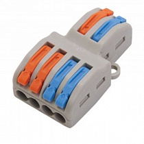 STEKKER клемма СМК разветвл. с рычагом LD222-424 2пол. (1вх/2вых), 6х(0,08-4мм2) 250V 32A 39249 на сайте Стройсервис
