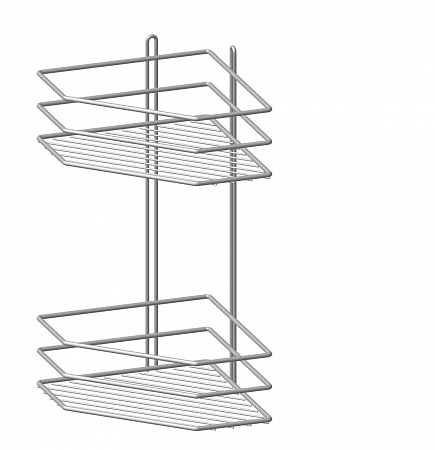 Полка угловая 2яруса (хром, трапеция, высокий борт) 200*200*380 П0001565 на сайте Стройсервис
