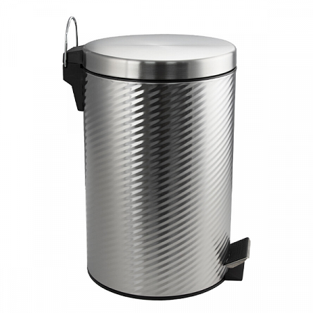 Ведро круглое 12л винтообразное нерж. (хром с педалью) Санакс
