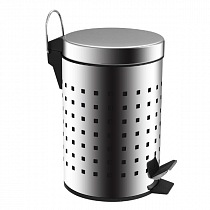 Ведро Санакс круглое 5л нерж. ( хром с педалью ) 105-Н на сайте Стройсервис
