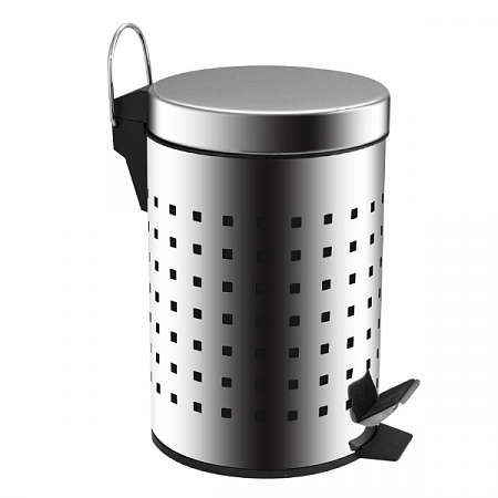 Ведро Санакс круглое 5л нерж. ( хром с педалью ) 105-Н на сайте Стройсервис
