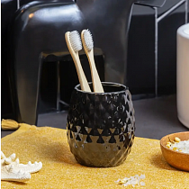 Стакан д/зубных щеток ВаннДерБлэк, фарфор,цвет черный 60704 Master House на сайте Стройсервис
