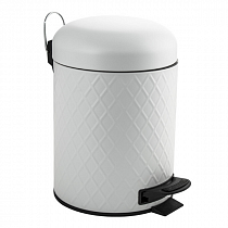 Ведро Санакс круглое 5л БЕЛОЕ С УЗОРОМ нерж. ( белое с педалью ) 1505 на сайте Стройсервис
