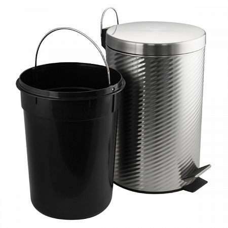 Ведро круглое 12л винтообразное нерж. (хром с педалью) Санакс (4)