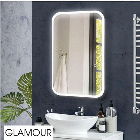 Зеркало Glamour LED 600*800 подогревом и часами 3ЛП264 Агава на сайте Стройсервис
