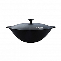 Сковорода чугунная Kukmara "ВОК" d285мм, гл.95 мм., с крышкой на сайте Стройсервис
