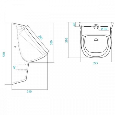 Писсуар Гала 1WH301774 Santek