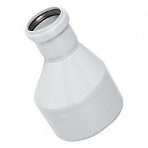 Переход канализационный БШ эксцентрический 110*50 ПП/белый на сайте Стройсервис
