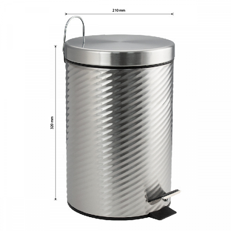 Ведро круглое 7л винтообразное нерж. (хром с педалью) Санакс (5)