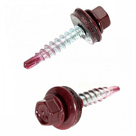 Саморез кровельный по дереву 4,8х29мм RAL 3005 Красное вино на сайте Стройсервис
