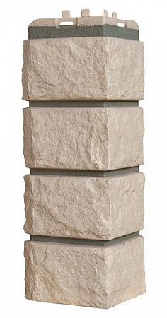 Угол фасадный  Grand Line Колотый каменть Desing бежевый со швом RAL7006 на сайте Стройсервис
