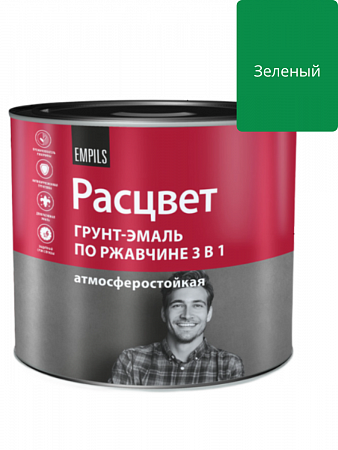 Грунт-эмаль по ржавчине алкидная "РАСЦВЕТ" зеленая 1.9 кг на сайте Стройсервис
