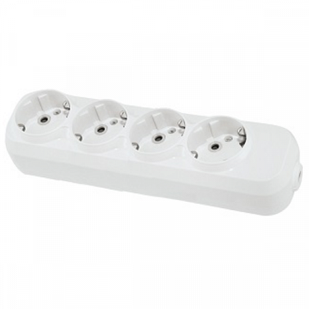 Колодка 4-х местная с/з белая 16А 250В Народная (ЕС) TDM на сайте Стройсервис
