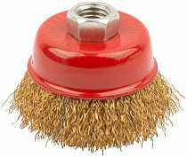 Щетка крацовка "чашка"  100мм М14 латунь FIT на сайте Стройсервис
