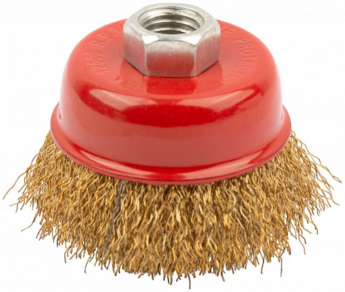 Щетка крацовка "чашка"  100мм М14 латунь FIT на сайте Стройсервис
