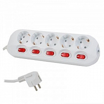 СТАРТ сет. удл. с индивид. выкл. ПВС 3x1 5 роз., 5 выкл. 1.5 м 16A земля, шторки S 5x1-ZDIV на сайте Стройсервис
