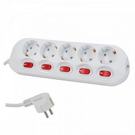 СТАРТ сет. удл. с индивид. выкл. ПВС 3x1 5 роз., 5 выкл. 1.5 м 16A земля, шторки S 5x1-ZDIV на сайте Стройсервис
