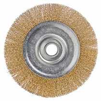 Щетка крацовка дисковая (плоская) 200*22 латунь на сайте Стройсервис
