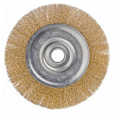 Щетка крацовка дисковая (плоская) 200*22 латунь на сайте Стройсервис
