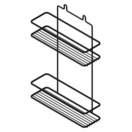 Полка прямоугольная 2яруса (черная, высокий борт) 250*85*365 П0001291 на сайте Стройсервис
