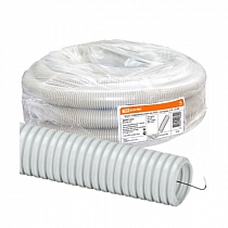 Труба гофра ПВХ d-16 с зондом (10 м.бух.) легкая серая TDM на сайте Стройсервис
