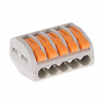 Строительно-монтажная клемма с рычажком 5 отверстий СК-415 (2,5мм2) TDM на сайте Стройсервис
