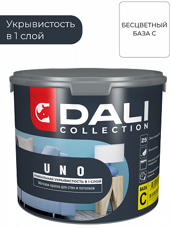 Краска Dali Collection UNO - 2,5 л. База С - краска для стен и потолков на сайте Стройсервис

