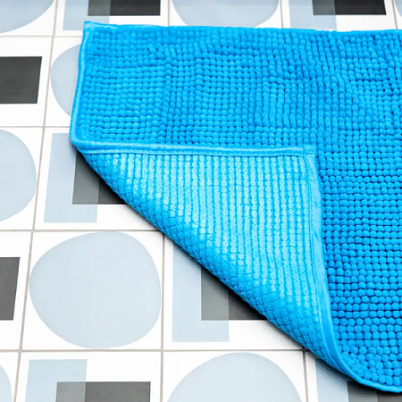 Коврик для ванной Лапша (шенилл) 50х80 голубой 60610 Master House