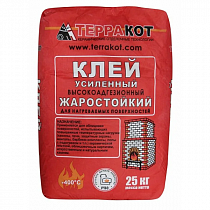 Клей жаростойкий ТЕРРАКОТ для печной плитки  25кг на сайте Стройсервис

