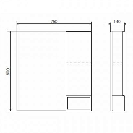 Шкаф-зеркало Прага-75 дуб белый COMFORTY (3)
