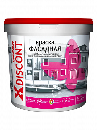 Краска ВД фасадная  1,5кг белая ОРЕОЛ ДИСКОНТ *6 на сайте Стройсервис
