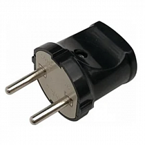 General вилка 6А 250В (АБС-пластик, прямая, черная, б/з) 470509 на сайте Стройсервис
