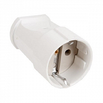 Штепсель с заземлением белый 16А 250В (еврослот) UNIVersal А102 на сайте Стройсервис
