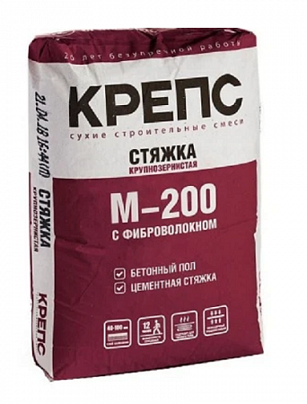 Пол - Ровнитель Стяжка М200 Крепс 25кг/ 1п=56  на сайте Стройсервис
