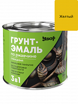 Грунт-эмаль по ржавчине 3в1 Узор глянцевая желтая фас 1.8кг на сайте Стройсервис
